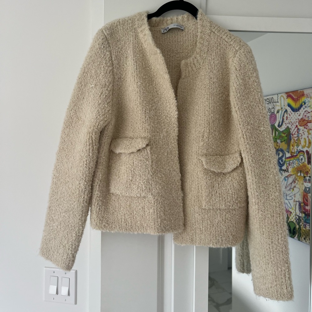 Zara Boucle Sweater Jacket